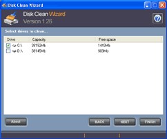 Disk Clean Wizard 1.30 screenshot
