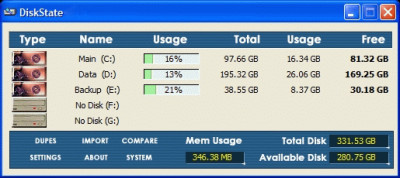 DiskState 3.82 screenshot