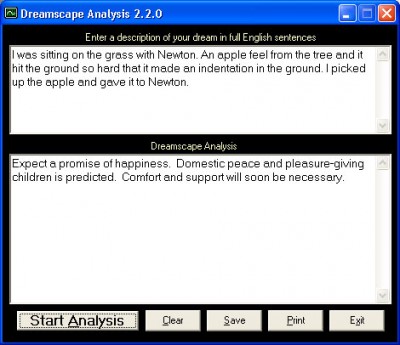 Dreamscape Analysis 2.20 screenshot