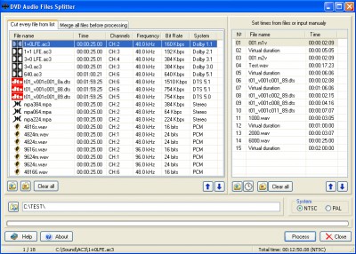 DVD Audio Files Splitter 2.0 screenshot