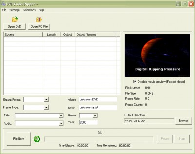 DVD Audio Ripper Plus 2007.912 screenshot