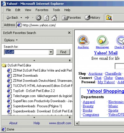 DzSoft Favorites Search 2.1 screenshot