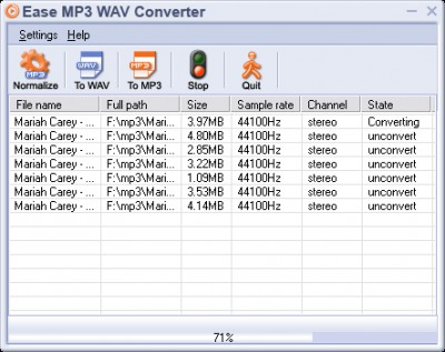 Ease MP3 WAV Converter 2.30 screenshot