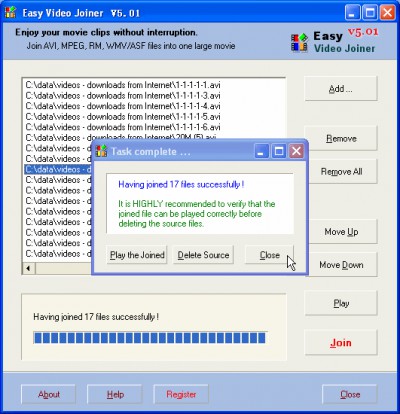 Easy Video Joiner 5.21 screenshot