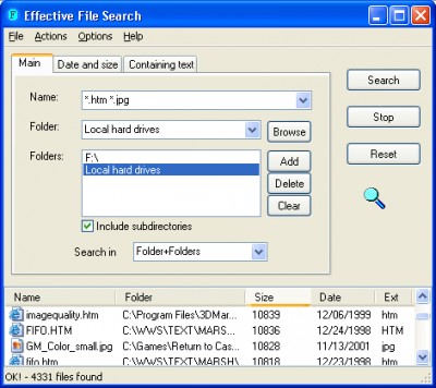 Effective File Search 6.8.1 screenshot