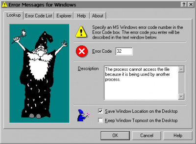 Error Messages for Windows 2.9 screenshot