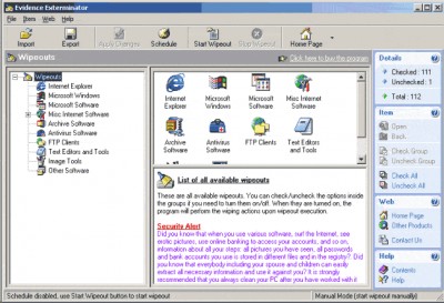Evidence Exterminator 2.767 screenshot