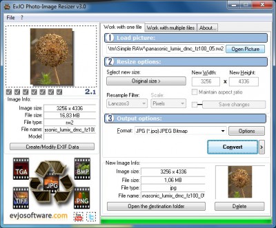 EvJO Photo-Image Resizer 3.0 screenshot