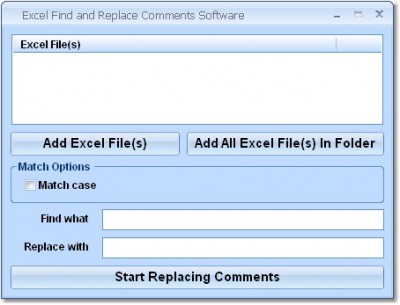 Excel Find and Replace Comments Software 7.0 screenshot