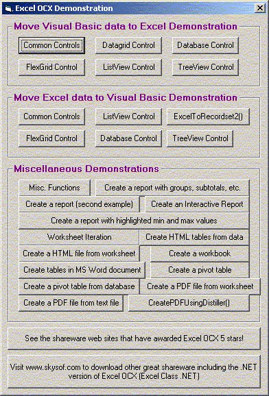 Excel OCX 2.4 screenshot