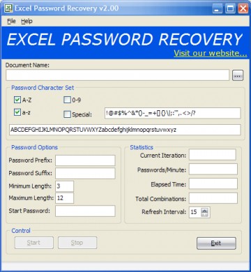 Excel Password Recovery 2.90 screenshot