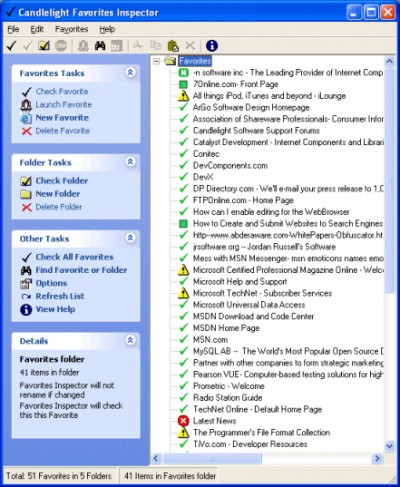 Favorites Inspector 5.10 screenshot