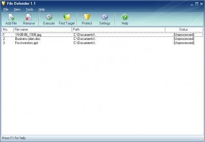 File Defender 1.1 screenshot