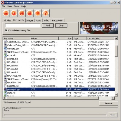 File Rescue Plus 4.0 screenshot