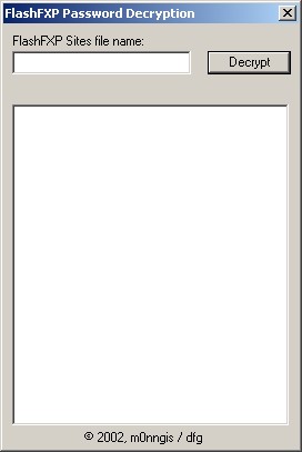 FlashFXP Password Decryption 1.0 screenshot