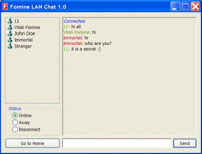 Fomine LAN Chat 1.2 screenshot