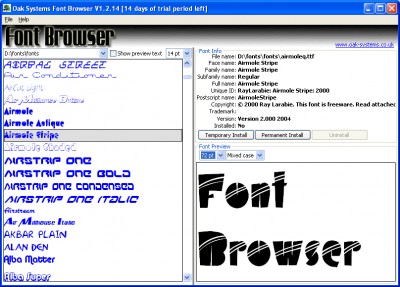 Font Browser 1.2 screenshot