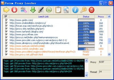 Forum Proxy Leecher 1.10 screenshot