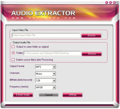 Free Audio Extractor 2.0.0.7 screenshot