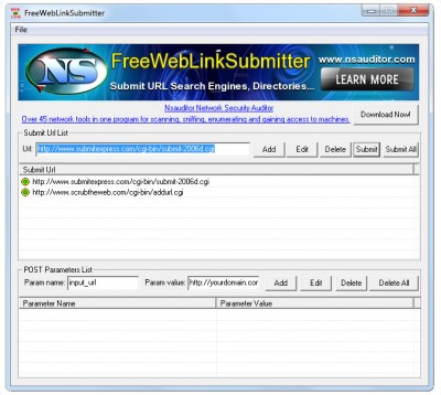 FreeWebLinkSubmitter 1.3.2 screenshot