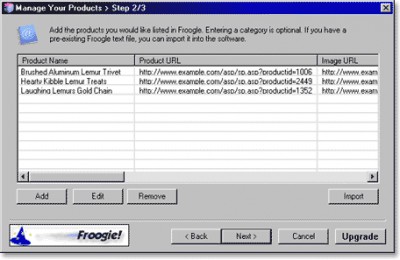 Froogie Froogle Submit 1.8 screenshot