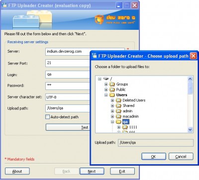 FTP Client Uploader Creator for Windows 5.1.2 screenshot