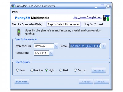 FunkyBit 3GP Video Converter 1.2 screenshot