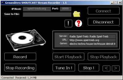 g0 Shoutcast recorder 1.0 screenshot