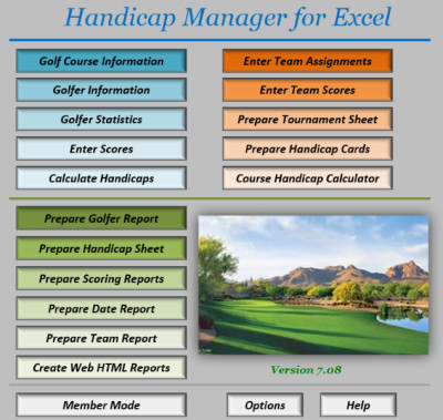 Handicap Manager for Excel 7.08.0 screenshot