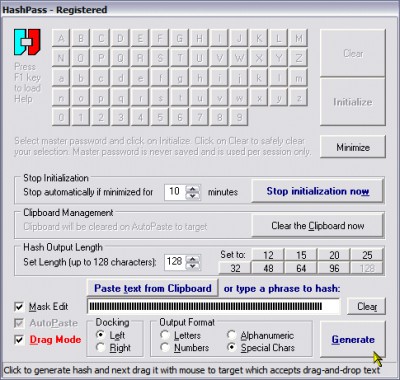 HashPass 1.9 screenshot