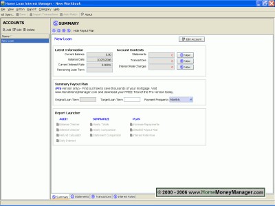 Home Loan Interest Manager 4.1.070910 screenshot