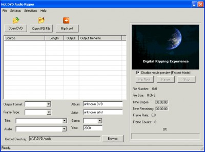 Hot DVD Audio Ripper 1.0 screenshot