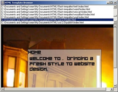 HTML Template Browser 1.0 screenshot