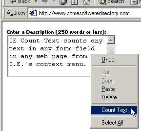 IE Count Text 1.0 screenshot