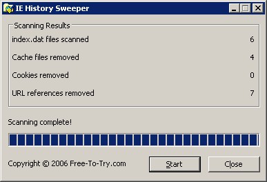 IE History Sweeper 1.1 screenshot