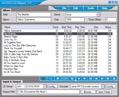 ImTOO CD Ripper 1.0.40.053 screenshot