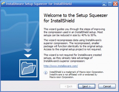 InstallAware Setup Squeezer for InstallShield 1.0 screenshot