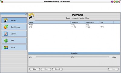 Instant File Recovery 2.1 screenshot