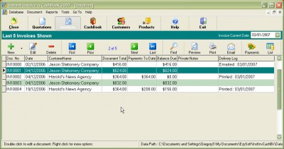 Instant Invoice n CashBook 2007 4.5.11 screenshot