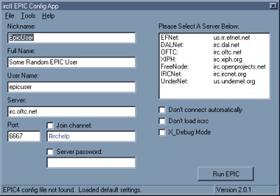 ircII EPIC4 For Windows 2.4-236 screenshot