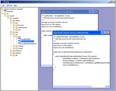 JCavaj Java Decompiler 1.10 screenshot