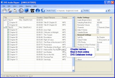 Jesterware DVD Audio Ripper 2.40 screenshot