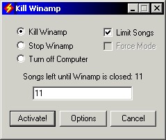 Kill Winamp 1.61 screenshot