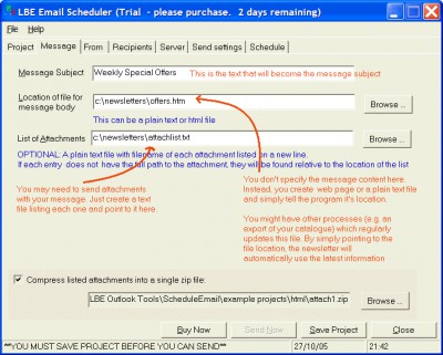 LBE Email Scheduler 3.1.13 screenshot