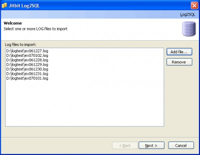 Log2SQL 1.1 screenshot
