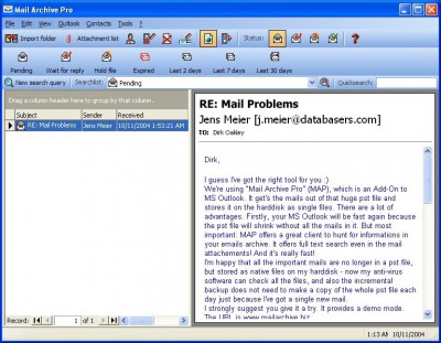 Mail Archive Pro 1.6 screenshot