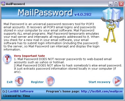Mail Password 4.0.282 screenshot
