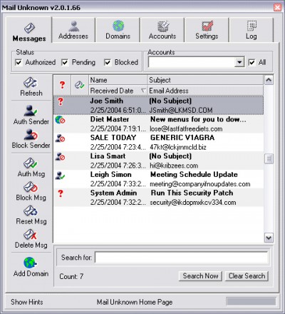 Mail UnKnown Anti-Spam 1.532 screenshot