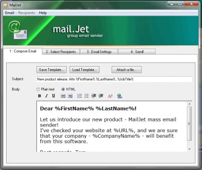 MailJet 3.0 screenshot
