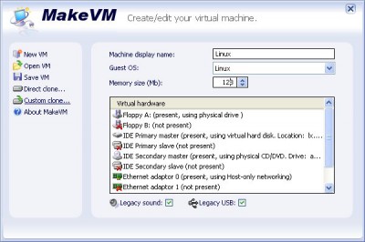 MakeVM 1.6.5 screenshot